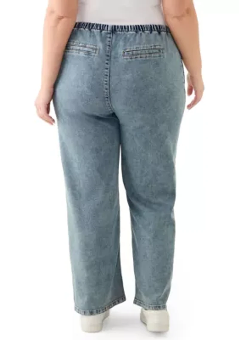 Plus Cozy Pull-On Jeans