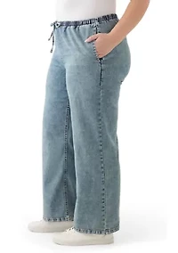 Plus Cozy Pull-On Jeans