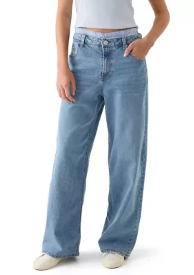 Women's Boxer Waist Wide Leg Jeans