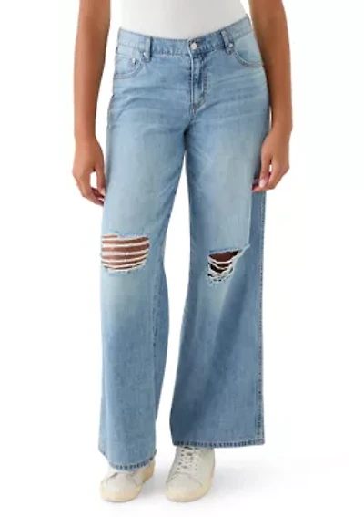 Women's Elastic Back Wide Leg Jeans
