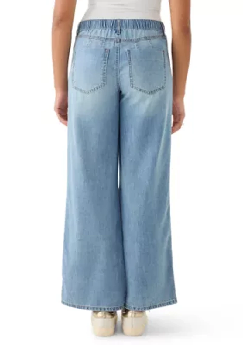 Women's Elastic Back Wide Leg Jeans