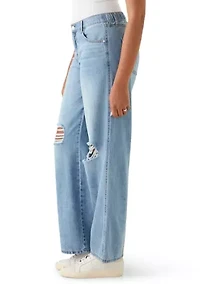 Women's Elastic Back Wide Leg Jeans