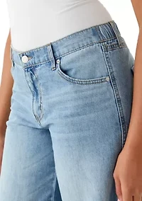 Women's Elastic Back Wide Leg Jeans