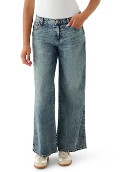 Women's Elastic Back Wide Leg Jeans
