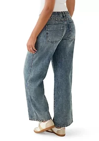 Women's Elastic Back Wide Leg Jeans