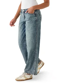Women's Elastic Back Wide Leg Jeans