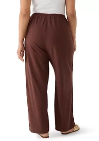 Plus Solid Linen Pants
