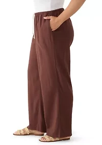 Plus Solid Linen Pants