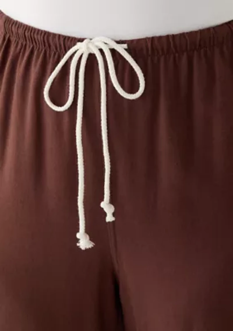 Plus Solid Linen Pants