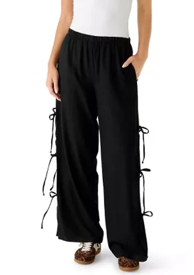 Women's Side Tie Pull On Linen Pants