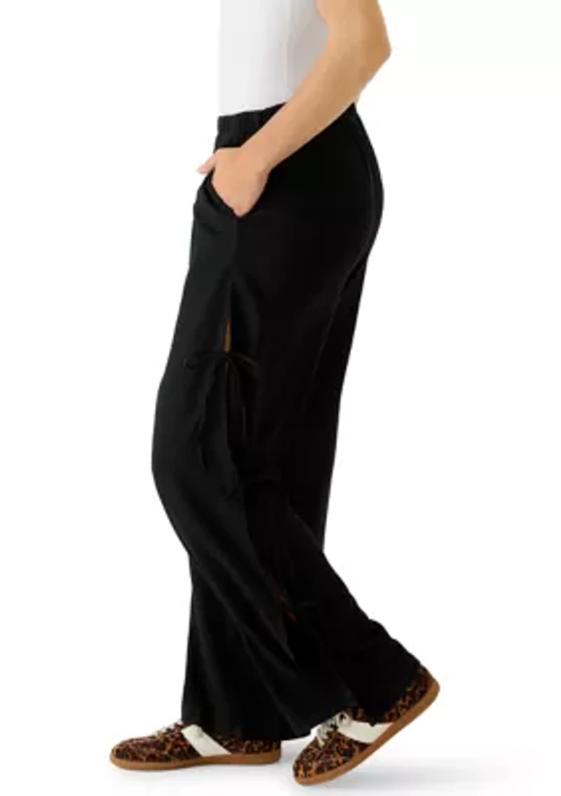 Women's Side Tie Pull On Linen Pants