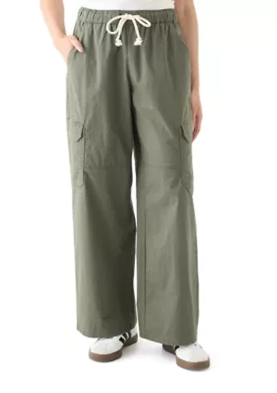 Women's Poplin A-Line Wide Leg Pants