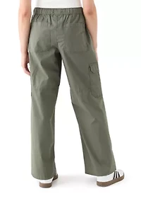 Women's Poplin A-Line Wide Leg Pants