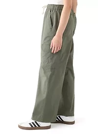 Women's Poplin A-Line Wide Leg Pants