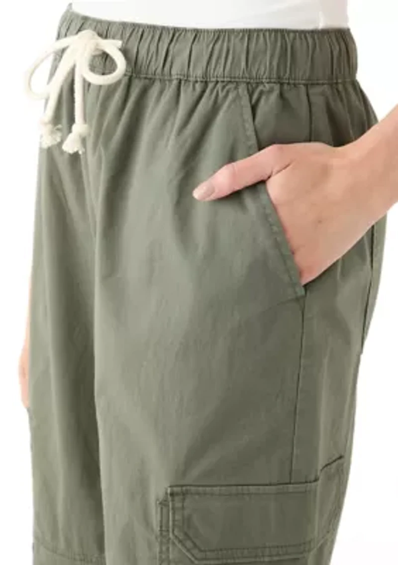 Women's Poplin A-Line Wide Leg Pants
