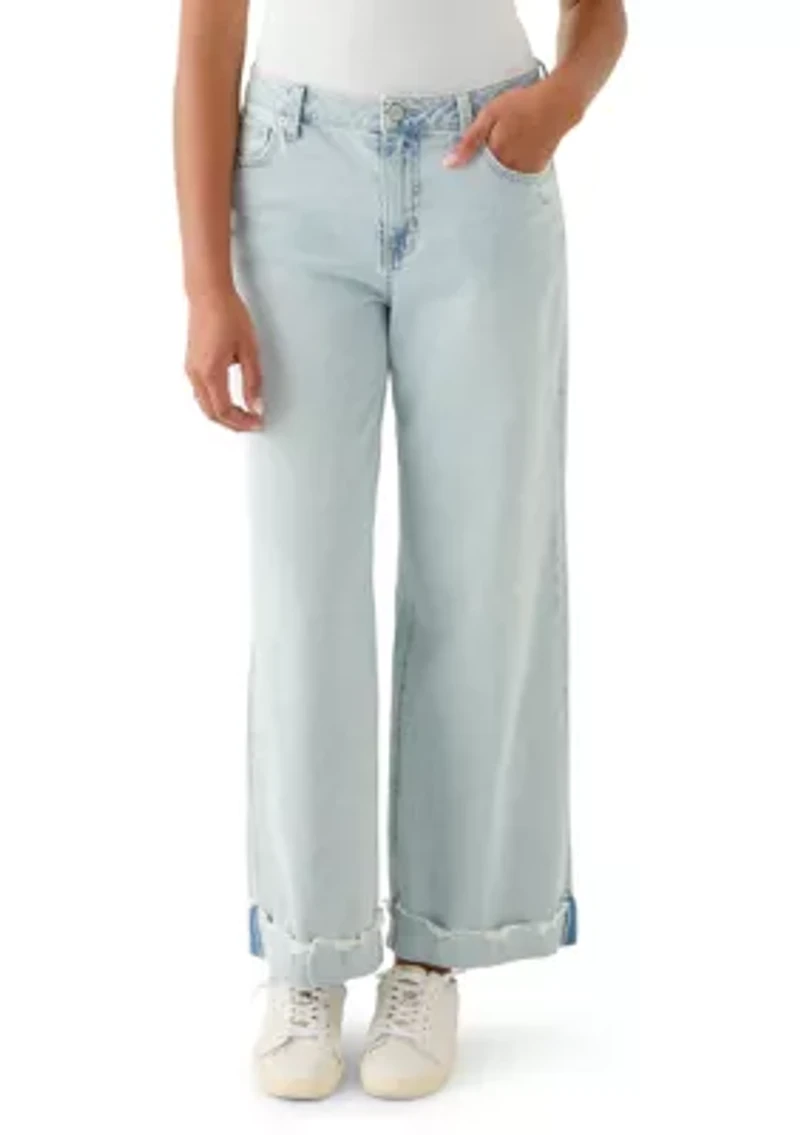Women's Wide-Leg High Cuff Jeans