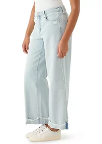 Women's Wide-Leg High Cuff Jeans