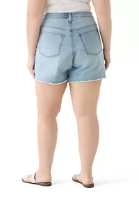 Plus Frayed Hem Longline Shorts
