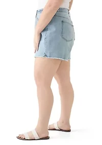 Plus Frayed Hem Longline Shorts