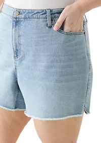 Plus Frayed Hem Longline Shorts