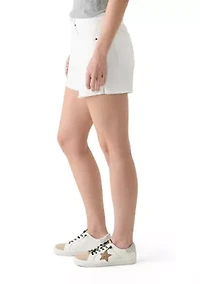 Women's High Rise Fray Longline Shorts
