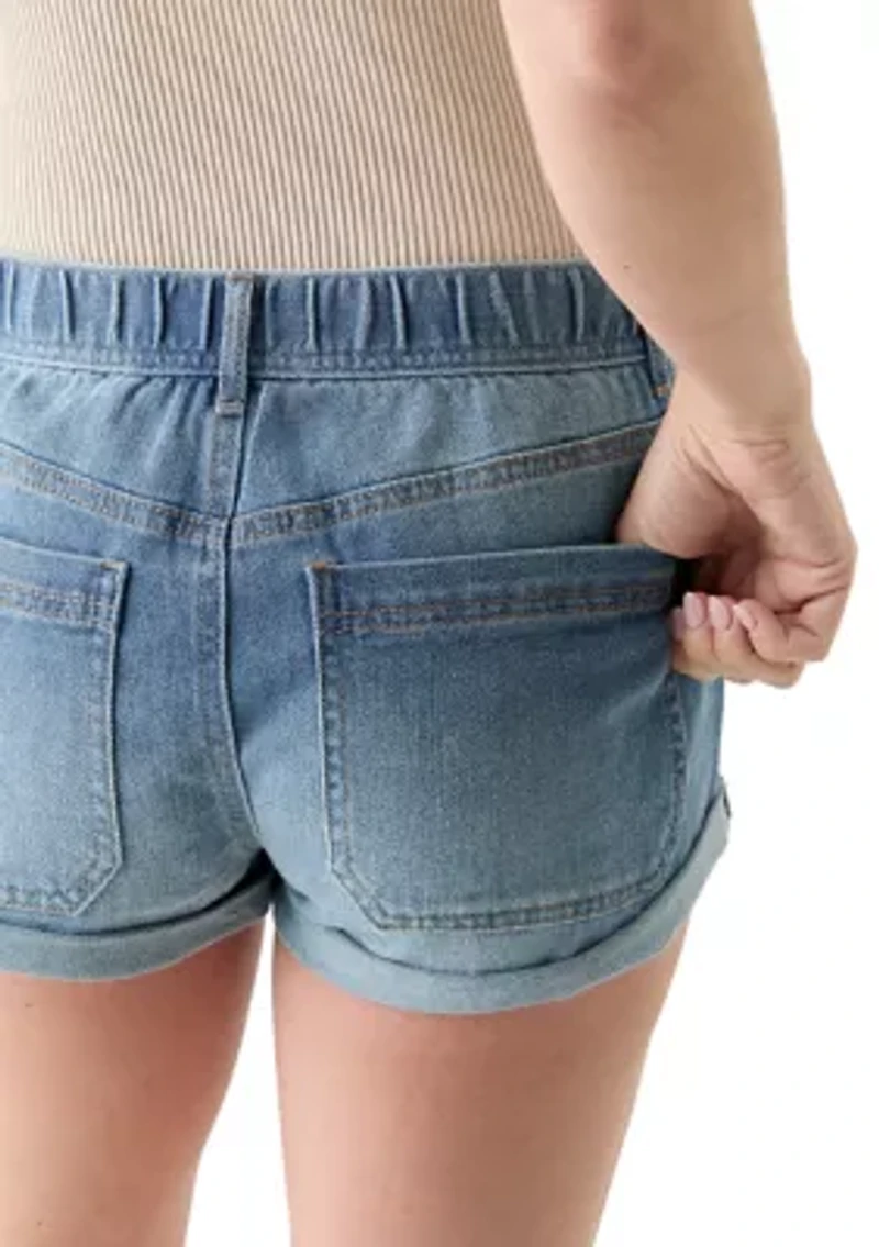 Women's Porkchop Pocket Denim Shorts with Rolled Cuffs