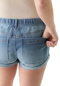 Women's Porkchop Pocket Denim Shorts with Rolled Cuffs