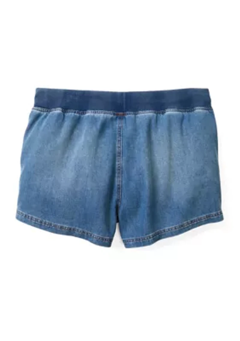 Plus Ribbed Waist Shorts