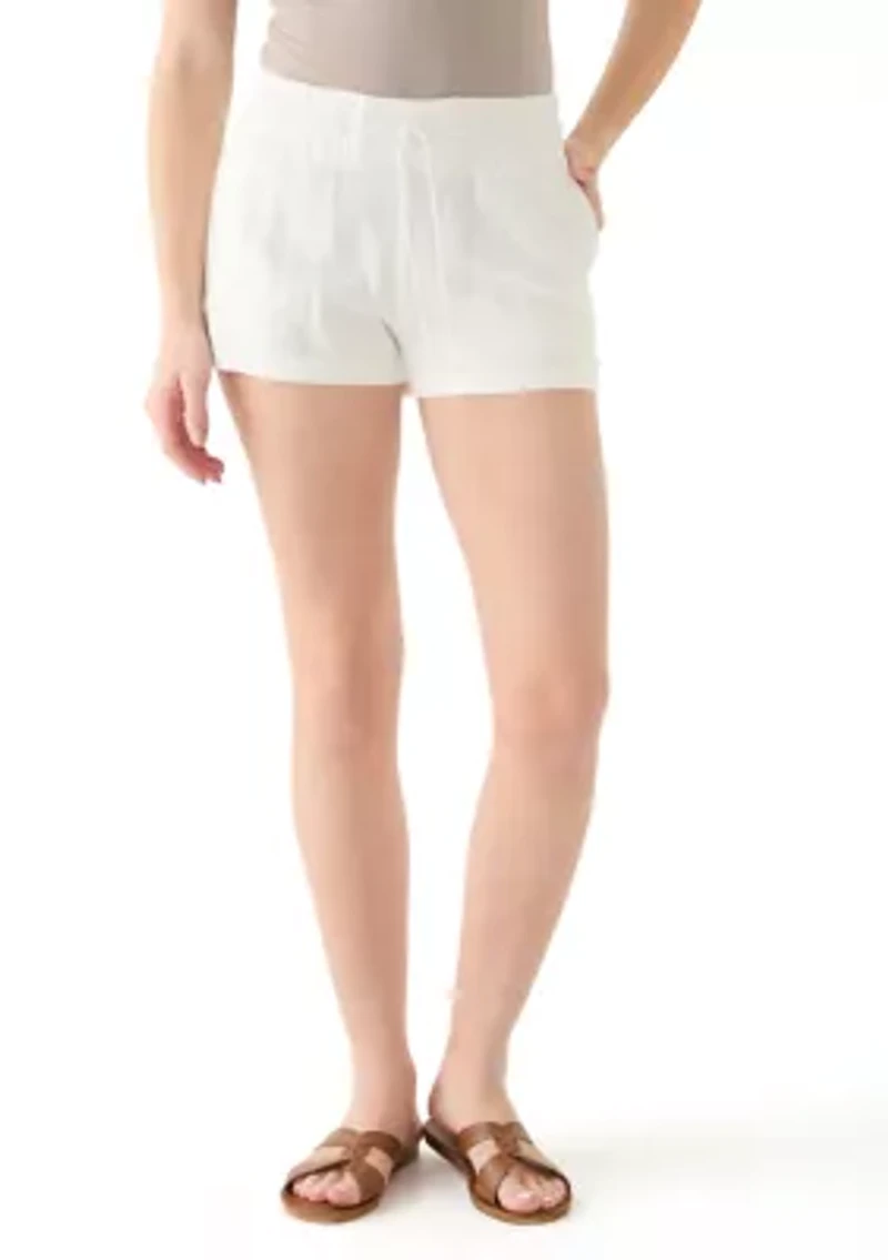 Women's Smocked Waist Linen Shorts