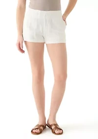 Women's Smocked Waist Linen Shorts
