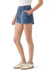 Women's Tie Front Knit Shorts