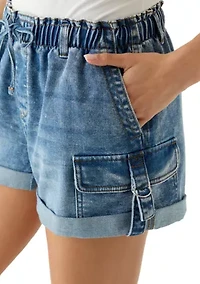 Women's Tie Front Cargo Shorts