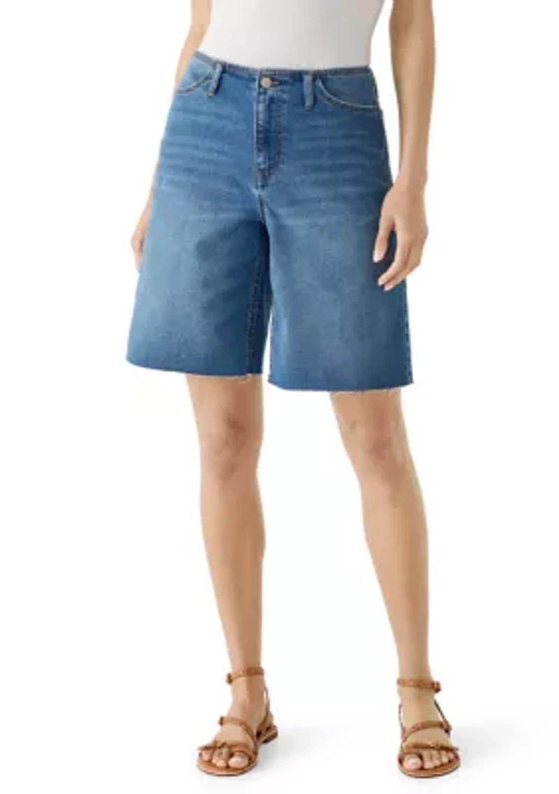Women's No Waistband Raw Hem Jorts
