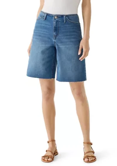 Women's No Waistband Raw Hem Jorts