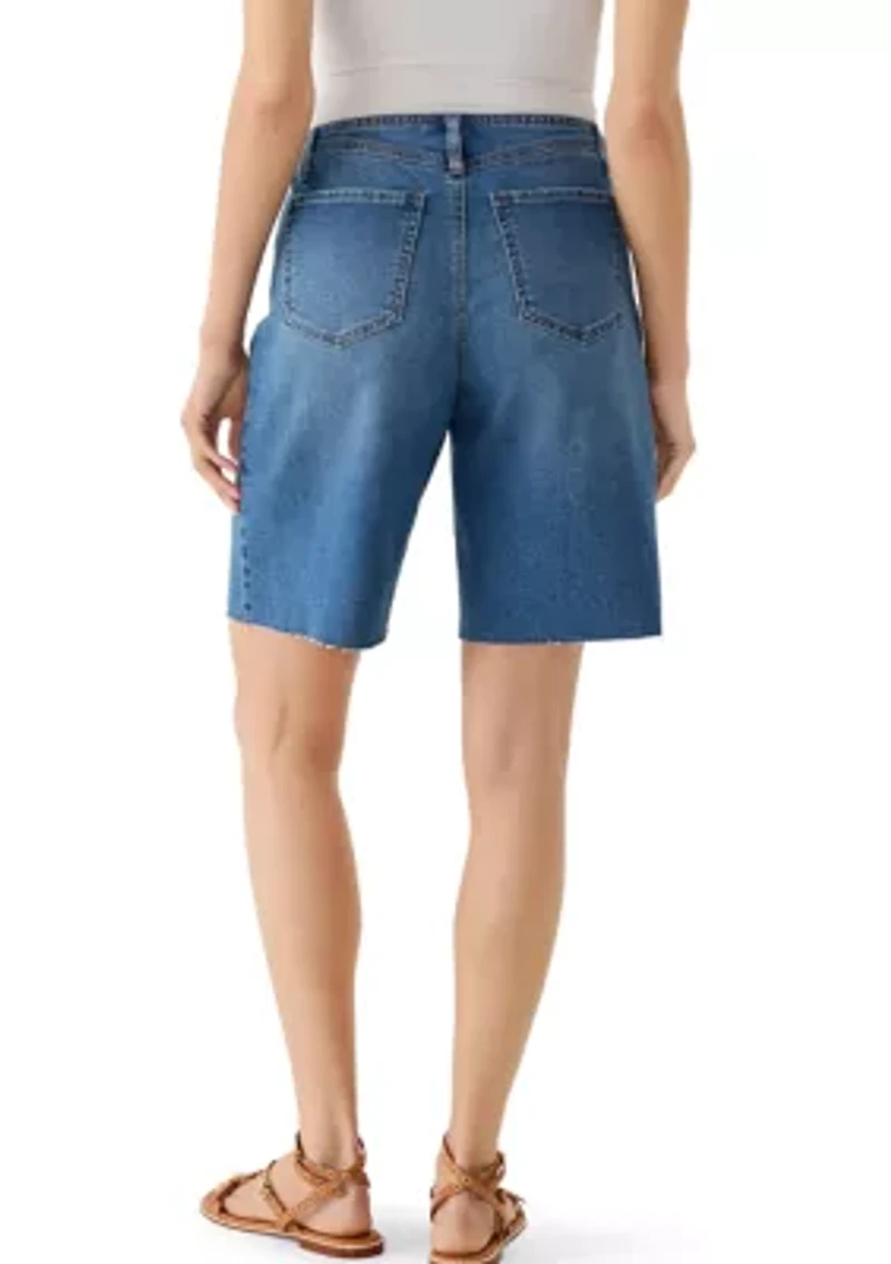 Women's No Waistband Raw Hem Jorts