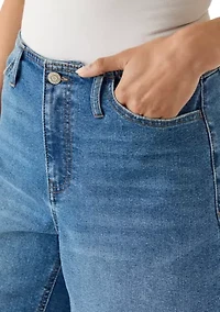 Women's No Waistband Raw Hem Jorts