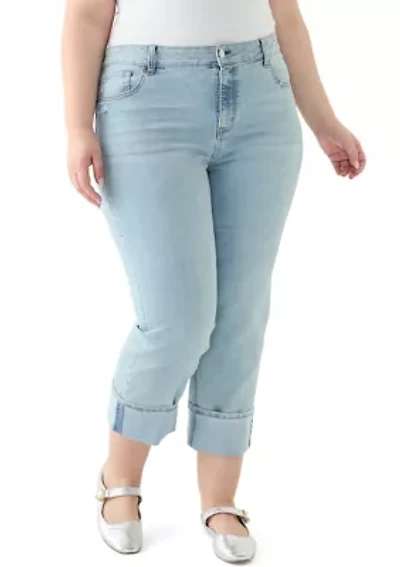 Plus Cuffed Cropped Jeans