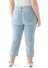 Plus Cuffed Cropped Jeans