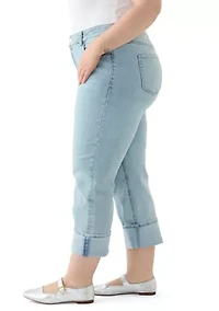 Plus Cuffed Cropped Jeans