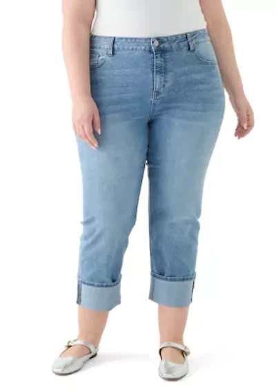 Plus Cropped Cuffed Jeans