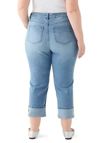 Plus Cropped Cuffed Jeans