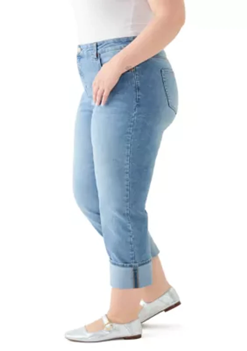 Plus Cropped Cuffed Jeans