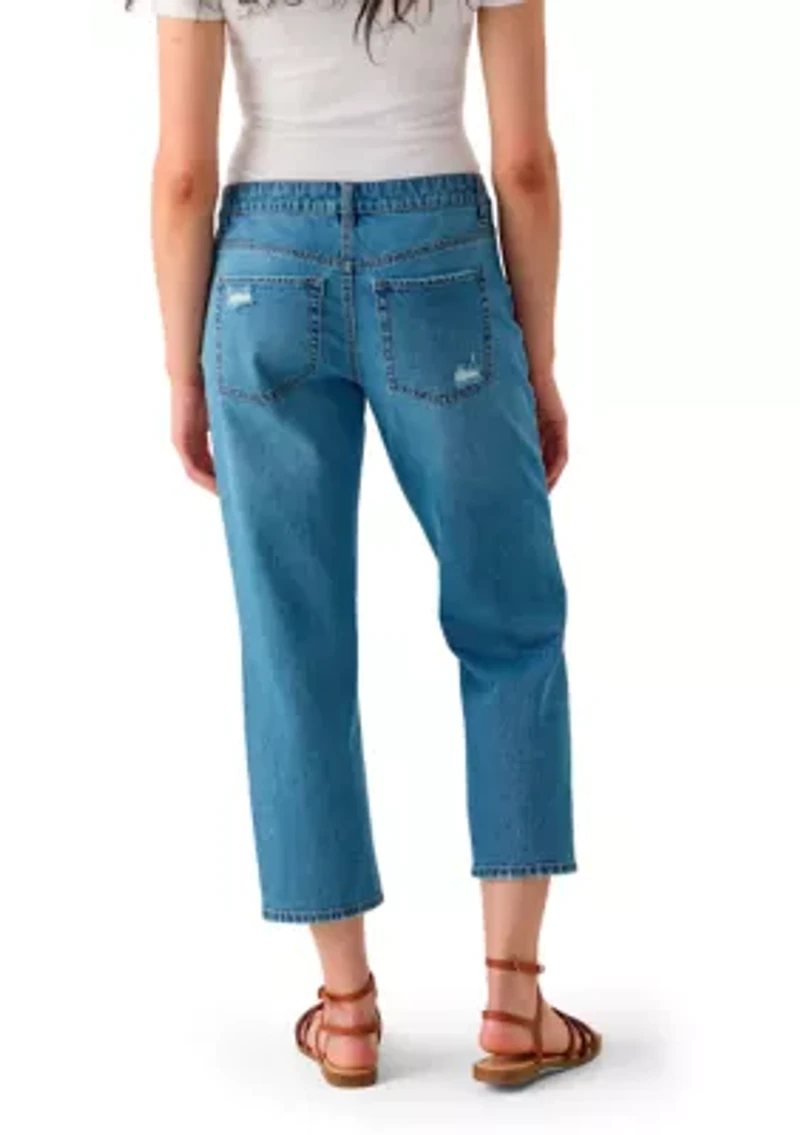 Women's Low Rise Destruction Cropped Jeans