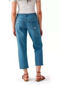 Women's Low Rise Destruction Cropped Jeans