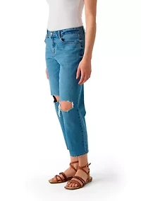 Women's Low Rise Destruction Cropped Jeans