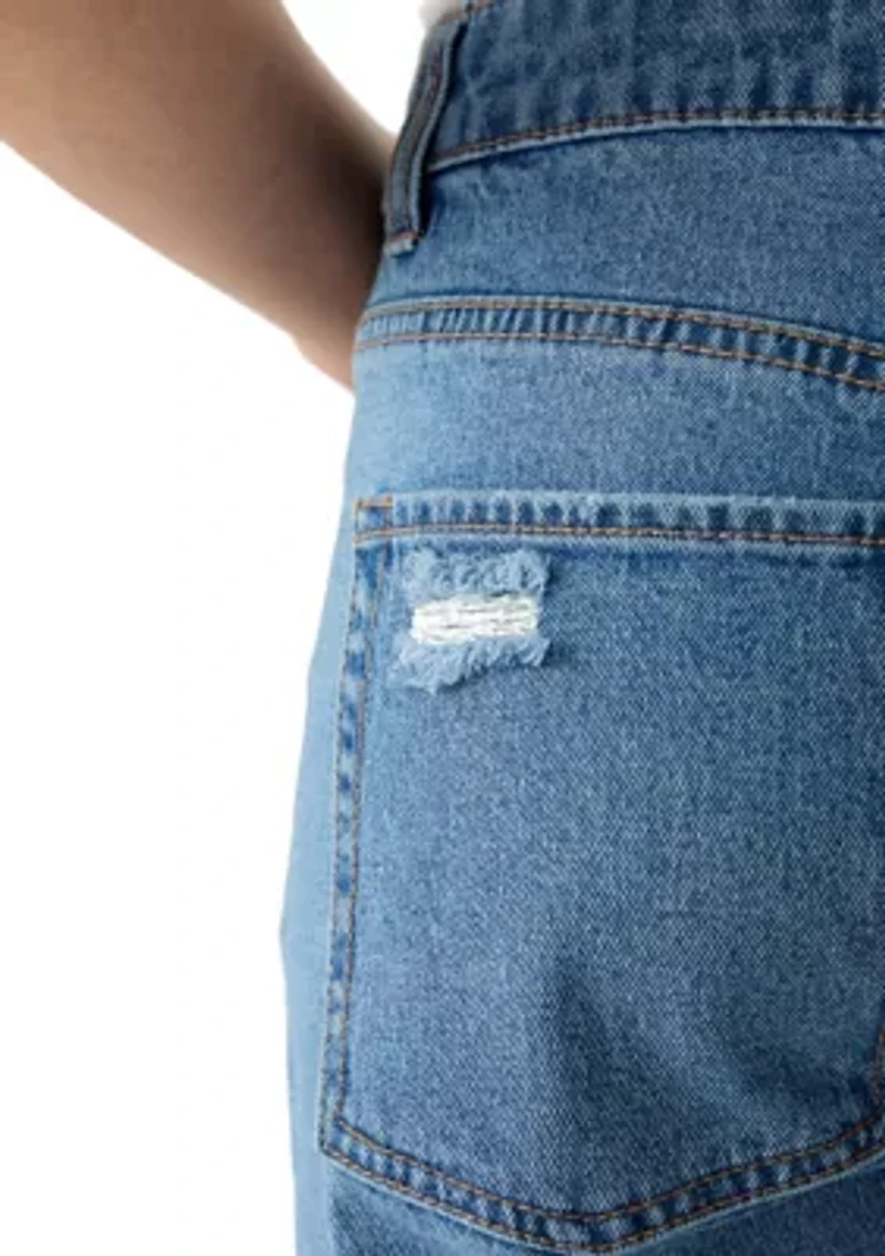 Women's Low Rise Destruction Cropped Jeans