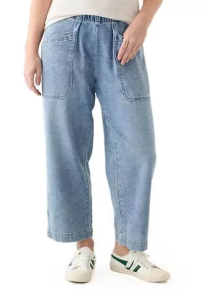 Women's Cropped Porkchop Pull On Denim Pants