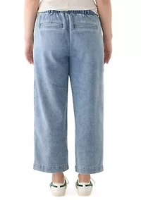 Women's Cropped Porkchop Pull On Denim Pants