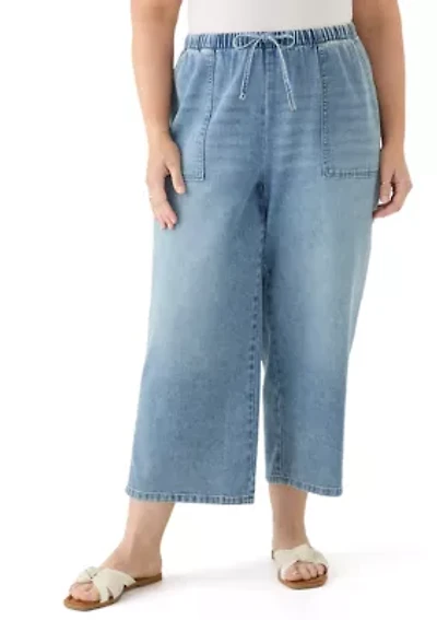 Plus Pull On Capri Jeans