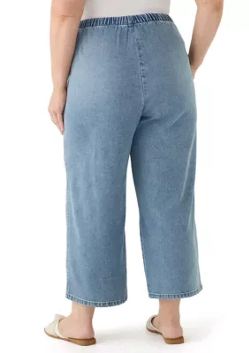 Plus Pull On Capri Jeans
